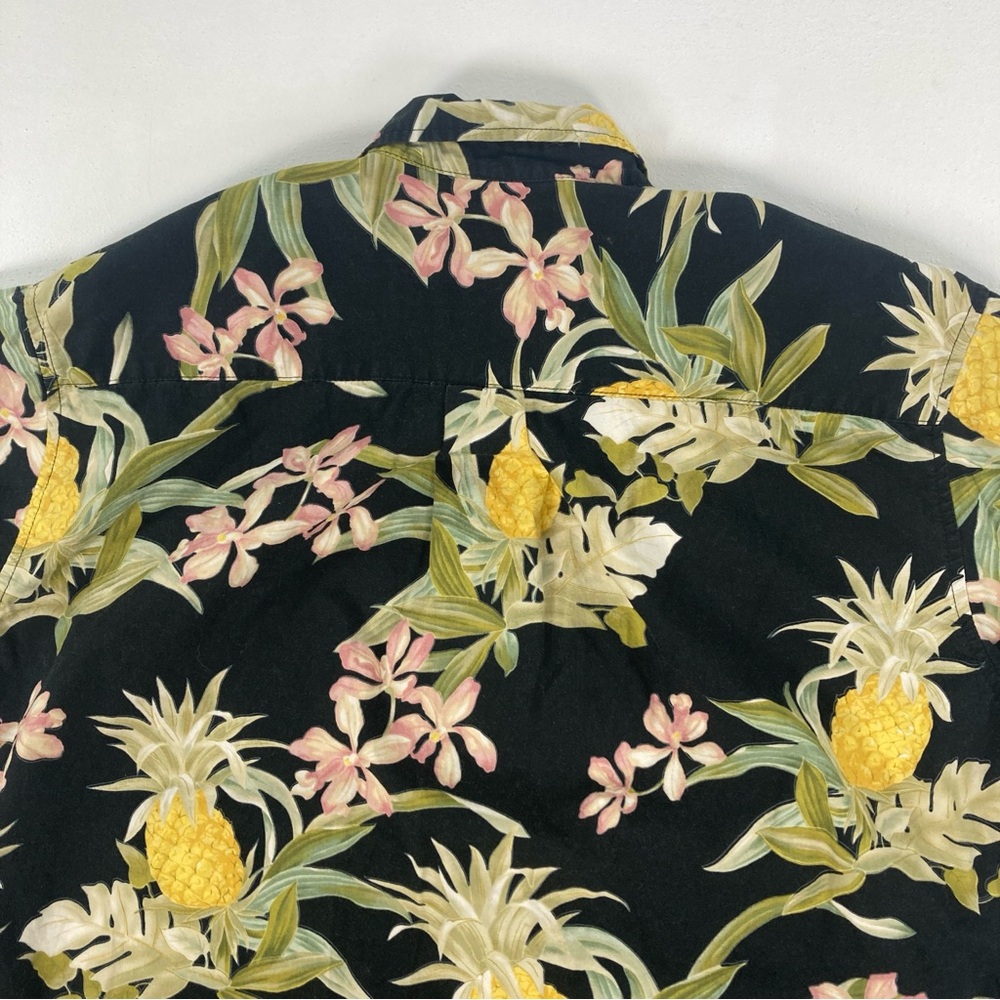 Cooke Street Honolulu Men's M Short Sleeve Hawaiian Shirt Black Yellow Hibiscus - Picture 14 of 16